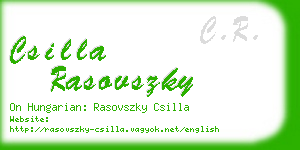 csilla rasovszky business card